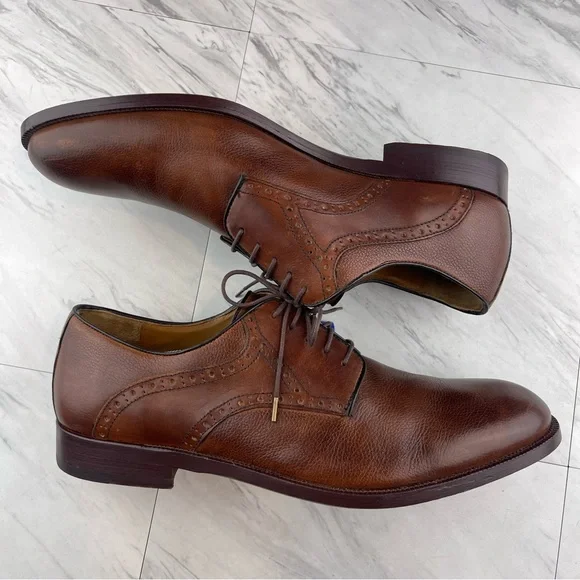 Johnston & Murphy Brown Leather Saddle Brogue Derby Mens Size 13 M - Picture 2 of 15